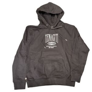 NWT Tenaciti Black Hoodie Small Globe Logo Designed in America Streetwear